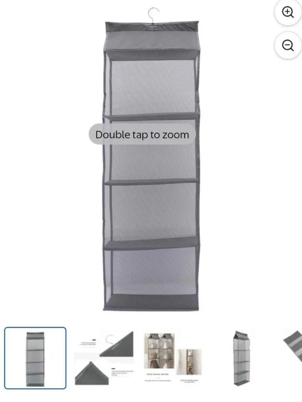 Hanging 4-Tier Closet Organizer Shelf - Gray Set Of 3